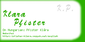 klara pfister business card