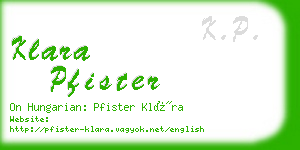 klara pfister business card